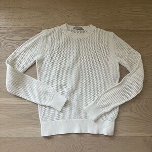 Everlane White open knit crochet style summer sweater